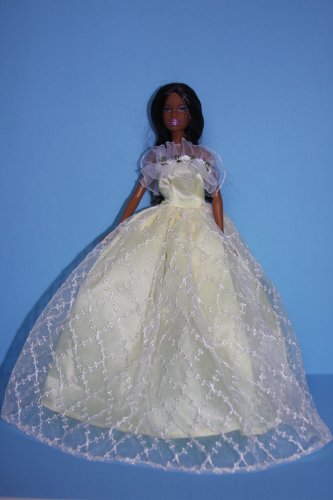 Beautiful Yellow Strapless Ball Gown Made to Fit the Barbie Doll