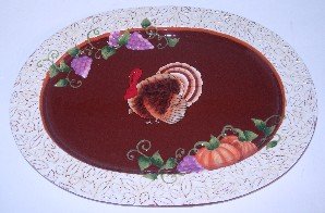 TURKEY thanksgiving SERVING PLATTER plate holiday