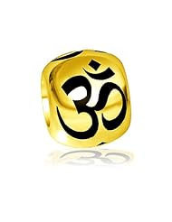 Yoga Ohm, Om, Aum Bead with Black Symbol