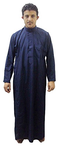 Men Saudi Style Thobe Thoub Abaya Robe Daffah Dishdasha Islamic Arabian Kaftan