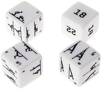 OMMI ® Carved Fitness Dice - Fun Office &amp; Workplace Wellness Set of 4