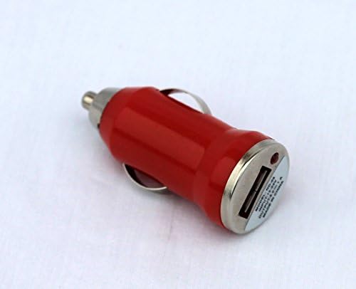 USB Bullet Car Phone Charger Adapter Fits All USB Iphone, Samsung, (Red)