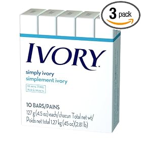 Ivory Soap, 10-count, 4.5-Ounce Bars (Pack of 3)