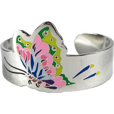 Ed Hardy By Christian Audigier: Delicate Enameled Butterfly Cuff Bracelet