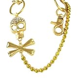 Hip Hop Wholesale - 30" 4mm SKULL HIP HOP ICEDOUT JEAN / WALLET CHAIN BLING TWISTED METAL PUNK ROCK