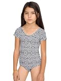 American Apparel Kids Printed Cotton Spandex Jersey Short Sleeve Leotard