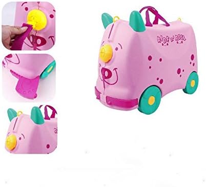 babyyugaCartoon multiple-function18 inch kids travel trolley bag child suitcase children rolling luggage baby toy storage box,5 Colors , Pink