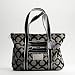 Coach Signature Poppy Op Art C Glam Shopper Bag Tote Black