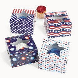 Patriotic Cupcake Boxes (3 dozen) - Bulk