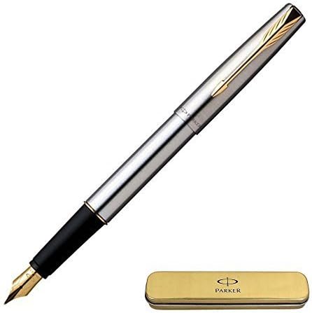 Parker Frontier Stainless Steel GT ( Gold Trim ) Fountain Pen - New by Nuttakang