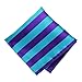 TieMart Dark Purple and Turquoise Striped Pocket Square