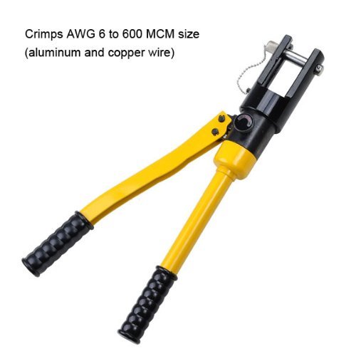 16 Ton Hydraulic Wire Terminal Battery Cable Crimper Including 11 Dies