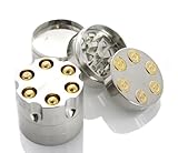 2" Aluminum 3 Piece Tobacco Spice Herb Revolver Bullet Grinder - Fun Novelty Mill Tool