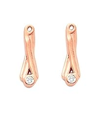 Pair of 14K Rose Gold Diamond Earring Jackets - 0.06 Ct. -- LIFETIME WARRANTY