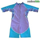 Outdoor Kids One-Piece UV Suit Sunsuit for Kids, Toddlers, & Infants! - Purple Coral - 4