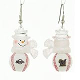 Milwaukee Brewers MLB Snowman Baseball Earrings (1)