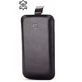 Indigo Echt Leder Hülle - Spezielle Anfertigung fuer - Apple iPhone 5 / 5G Schwarz + 2x xubix Displayschutzfolie Indigo Echt Leder Hülle - Spezielle Anfertigung fuer - Apple iPhone 5 / 5G Schwarz + 2x xubix Displayschutzfolie