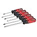 Powerbuilt 646043 Double Injection Handle Screwdriver Set (6 Piece) (Phillips #1x3", 2x4", Slotted 5/16 x 6", 1/4 x 4", 3/16 x 4", 3/16 x 6")