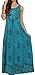 Sakkas Stella Long Tank Top Adjustable Caftan Corset Dress with Embroidery