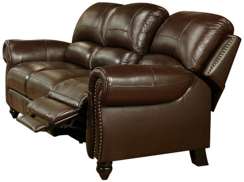 Abbyson Living Durham Leather Pushback Reclining Sofa