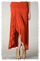 Women's Ruffled maxi skirt with a slit.
