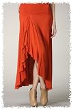 Women's Ruffled maxi skirt with a slit.