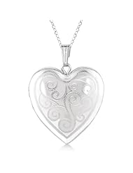 Heart Shaped Twisted Style Pendant Locket Sterling Silver