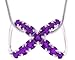 14K White Gold Crossover Gemstone Pendant-Amethyst title=
