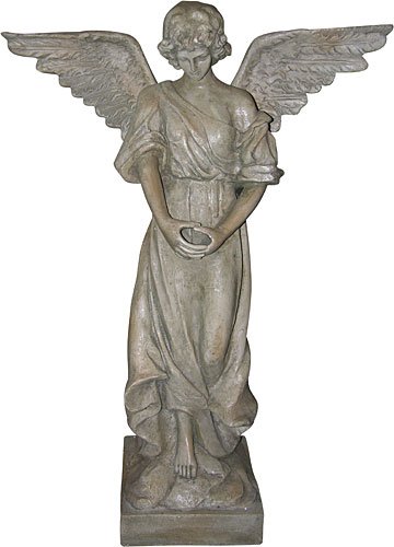 Angel with Wide Wings Statuary in Moss Green Size: Small