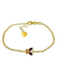 14k Yellow Gold Garnet and Citrine Butterfly Bracelet