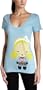Harajuku Lovers Junior's "Snow Gwen" V-Neck T-Shirt,Alice Blue,Large