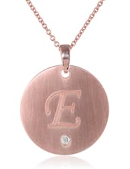 Brushed Sterling Silver and Diamond Accent Engraved Initial Pendant Necklace ( I-J Color, I2-13 Clarity ), 18"