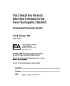 A Clinical and Forensic Interview Schedule for the Hare Psychopathy Checklist: Revised and Screening Version