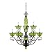 Westinghouse 69022 Cedar Forrest Nine-Light Chandelier, Antique Bronze Finish with Seeded Oliveta Globe