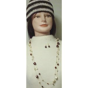 One Strand Very Long Shown As Two Strands Ivory Pearls and Other Beads Necklace Earrings Offered...