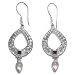 Sterling Silver Rose Quartz and Garnet Dangle Earrings by Sajen