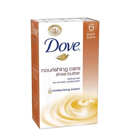Nourishing Care Shea Butter Moisturizing Cream Beauty Bar by Dove, 6 Count