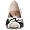 Arturo Chiang Women's Blige Casual Peep Toe Flat,Black/White,6.5 M