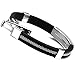 Men's Fashion Cross Stainless Steel Rubber Bracelet Bangle Cuff Silver Black Greek Tribal Punk Vintage