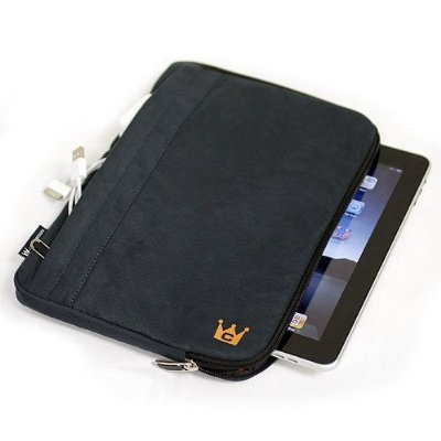 CaseCrown Faux Suede Zip Sleeve Case (Blue) to Carry the Apple iPad Wifi / 3G Model 16GB, 32GB, 64GB