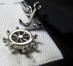 Sailing Anchor Boat Wheel Cufflinks Cuff Links