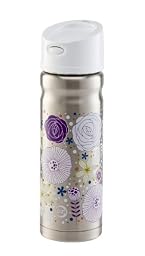 Stainless Steel Thermal Water Bottle - 16 oz Nouveau Flowers with Pop Lid