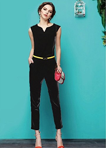 インポートピンク　importpink 海外　インポート　ブラック　ベルト　付き　デザイン　オールインワン　サロペット　大人　黒　ジャンプ　スーツ　パンツ　きれいめ　シンプル