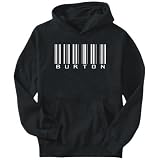 Hoodie Mens Black " Burton - Barcode " Last Names Large