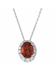 14K White Gold Oval Cut Madeira Citrine and Diamond Pendant -- LIFETIME WARRANTY