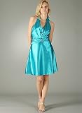 Plunging V-Cut Halter Formal Dress for Bridesmaid Formal Prom