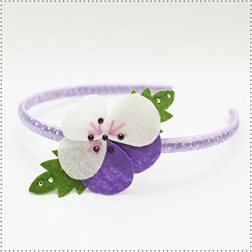 Best of Chums Hair Accessories Violet Dotted Head Band With Felt Flower