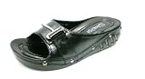KCMODE Ladies Black Comfort Clark Style Slip On Wedge Sandals