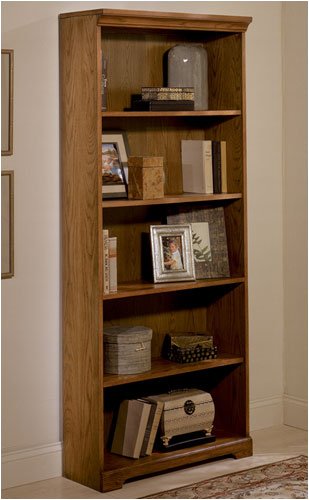 Riverside Furniture 18082 Meridian 72" H Bookcase in Medium Distressed Oak