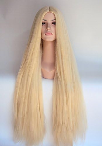 Deluxe Extra Long 1960's 1970's Blonde Hippie Godiva Costume Wig